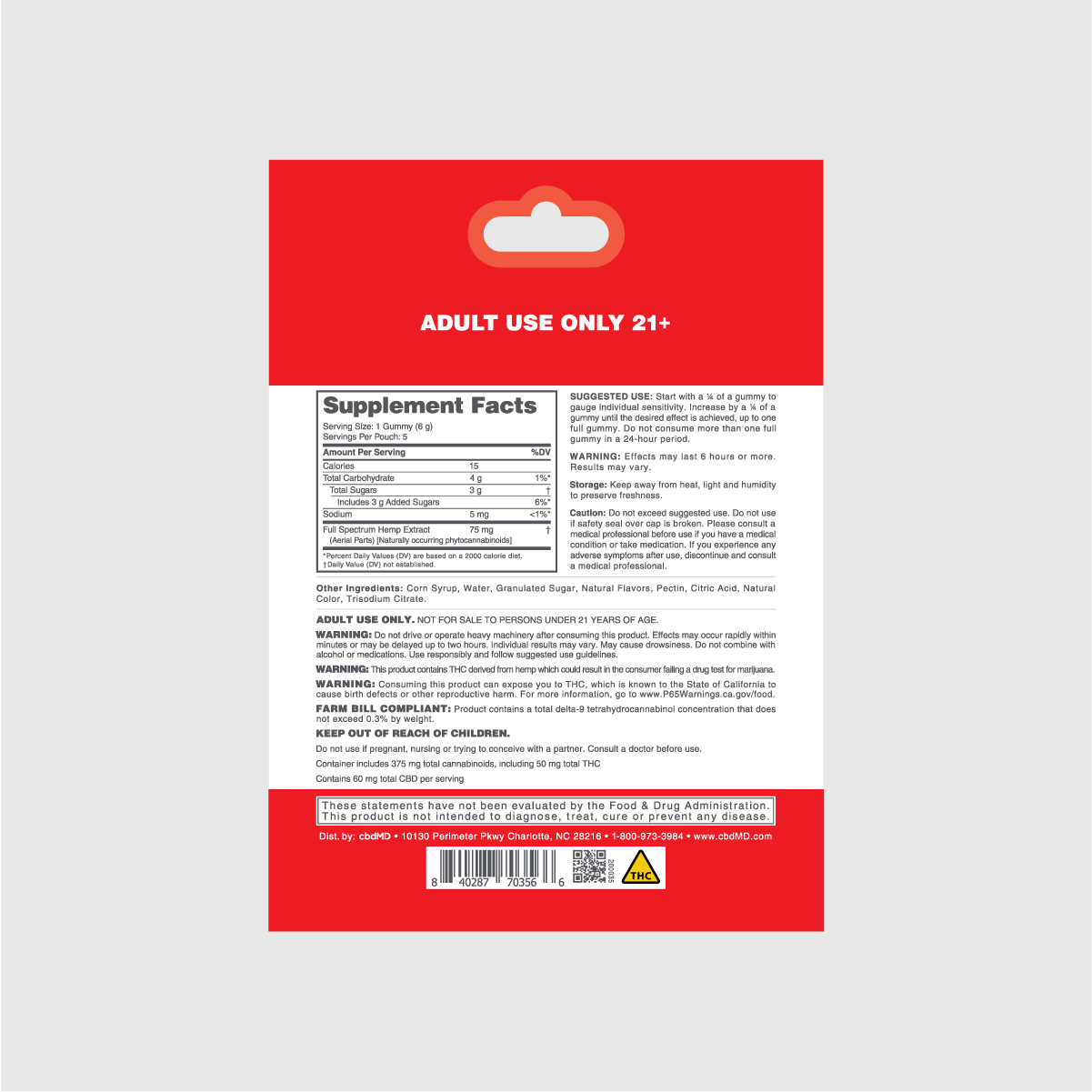 DELTA-9-THC Gummy:cbdMD - Supplement Shop