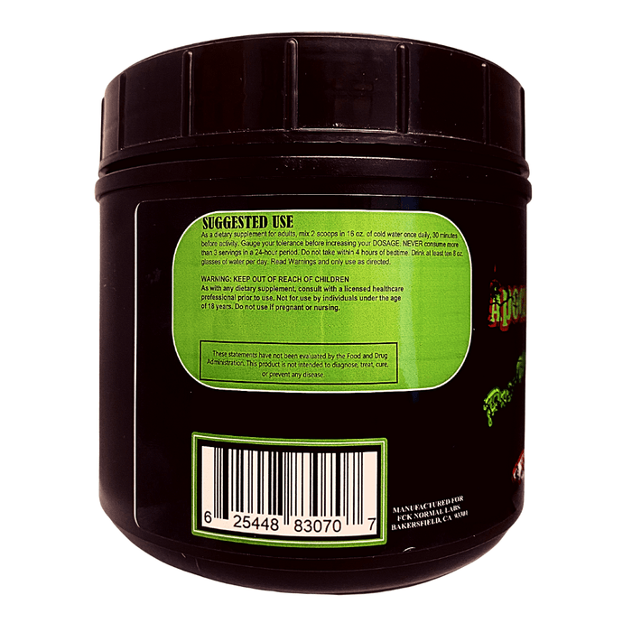 Fck Normal Labs: Apocalypse pre-workout supplement with a barcode on the label
