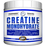 A container of Hi-Tech Pharmaceuticals Creatine Monohydrate with blue and white labeling, indicating 1000g of product.
