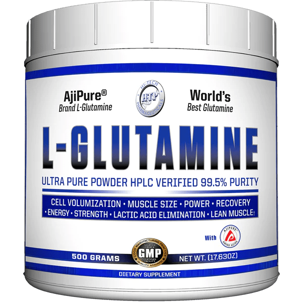 White Jug of Hi-Tech Pharmaceuticals: L-Glutamine 400g | 99.5% Pure - Supplement Shop