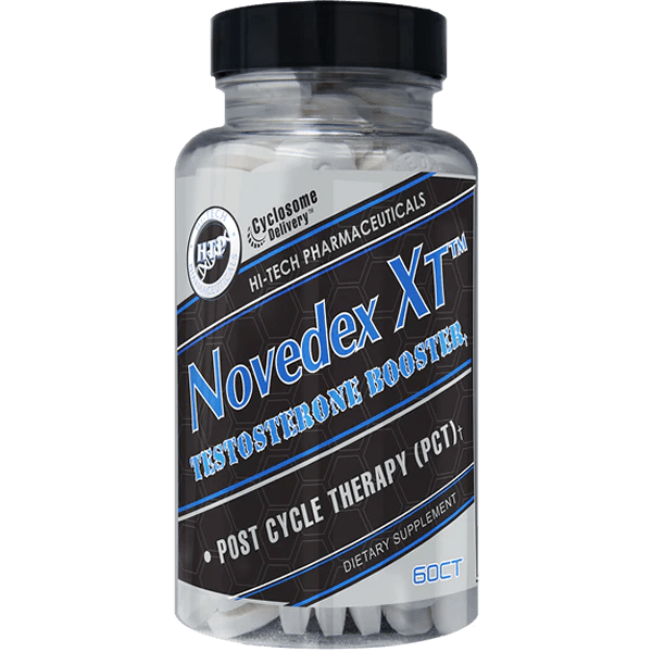 Clear bottle with black top of Hi-Tech Pharmaceuticals: Novedex XT | Nolvadex XT Replacement - Supplement Shop