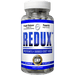 Hi-Tech Pharmaceuticals Redux potent diet aid supplement in a clear bottle with white capsules, labeled for rapid release and powerful weight loss with 60 servings.