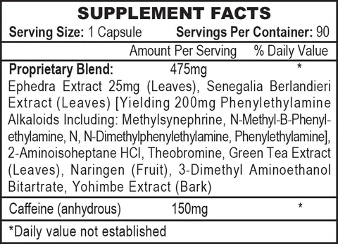 Hi Tech Pharmaceuticals Stimerex Hardcore | Ephedra Fat Burner - Supplement Shop