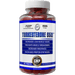 Hi-Tech Pharmaceuticals Turkesterone 650 supplement in a clear bottle with red tablets, labeled for increased lean muscle mass, endurance, and protein synthesis with 60 tablets per bottle.