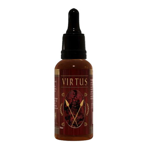 Brown dropper bottle of Iron Legion: Virtus | 7-hydroxy-4-imidazolylflavan - Supplement Shop