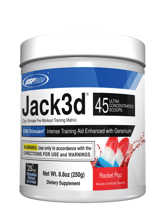 Scoop of Jack3d pre-workout powder with 45g serving size