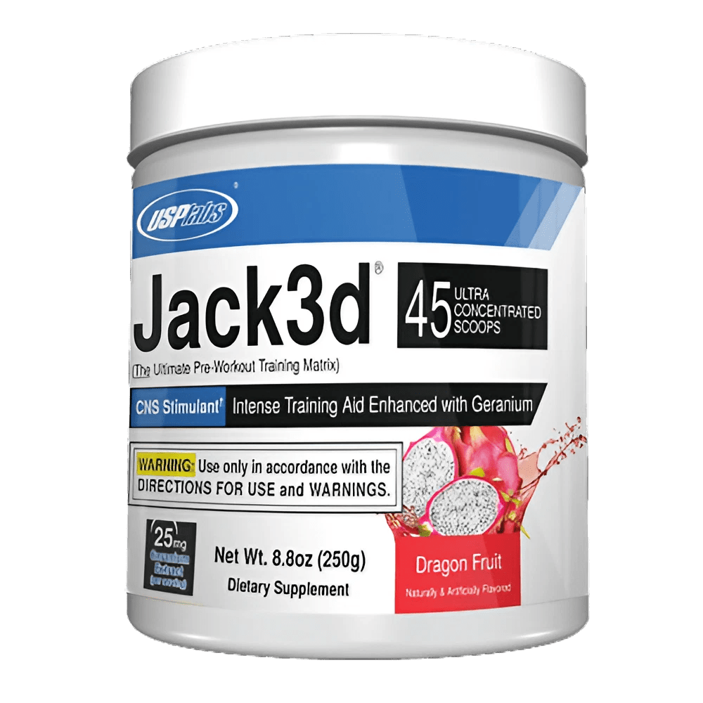 Flavors variety of Jack3d pre-workout including raspberry, strawberry, and vanilla