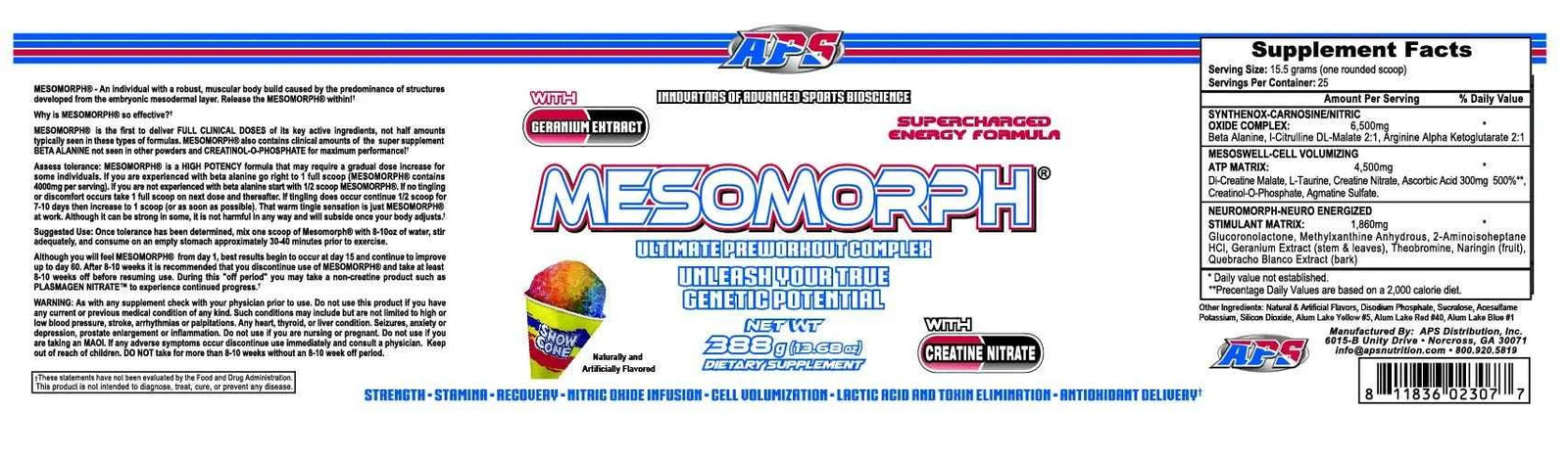 Mesomorph Pre Workout - DMHA and Geranium