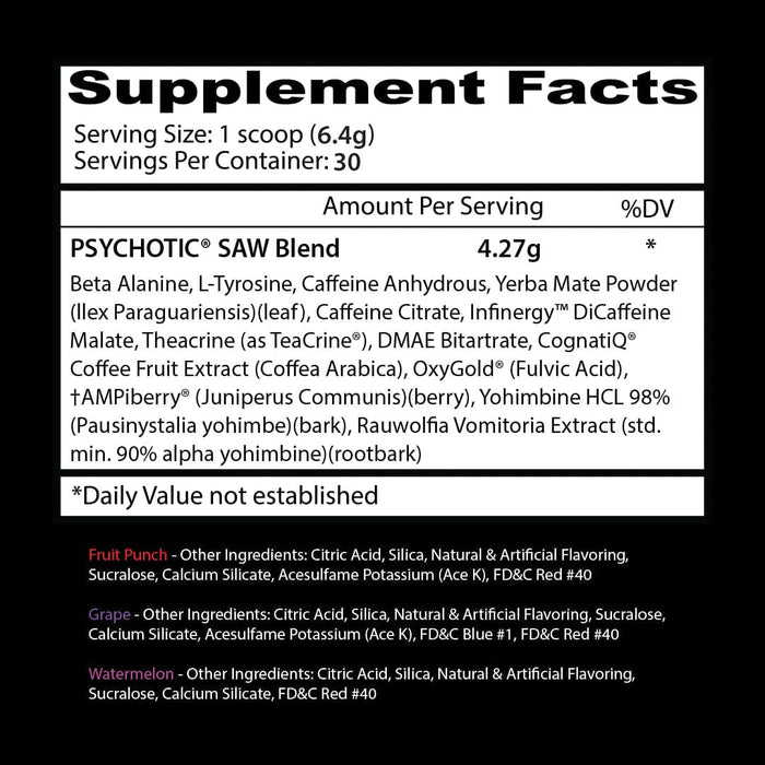 Saw Edition Psychotic Pre Workout - 188 Grams - Supplement Shop