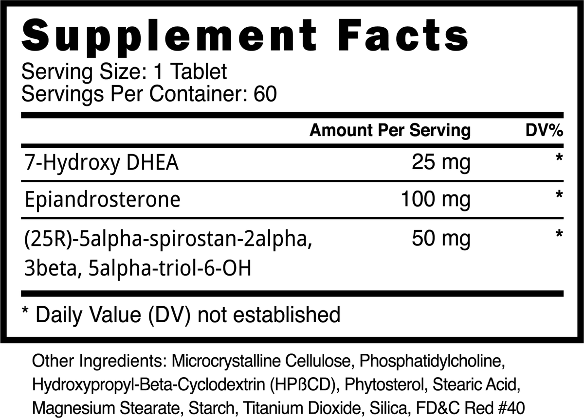 Supplement Facts label of Blackstone labs Superstrol 7 ingredients information.