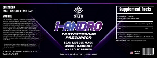 Swole AF: 1-Andro 75mg | 90 Capsules - Supplement Shop