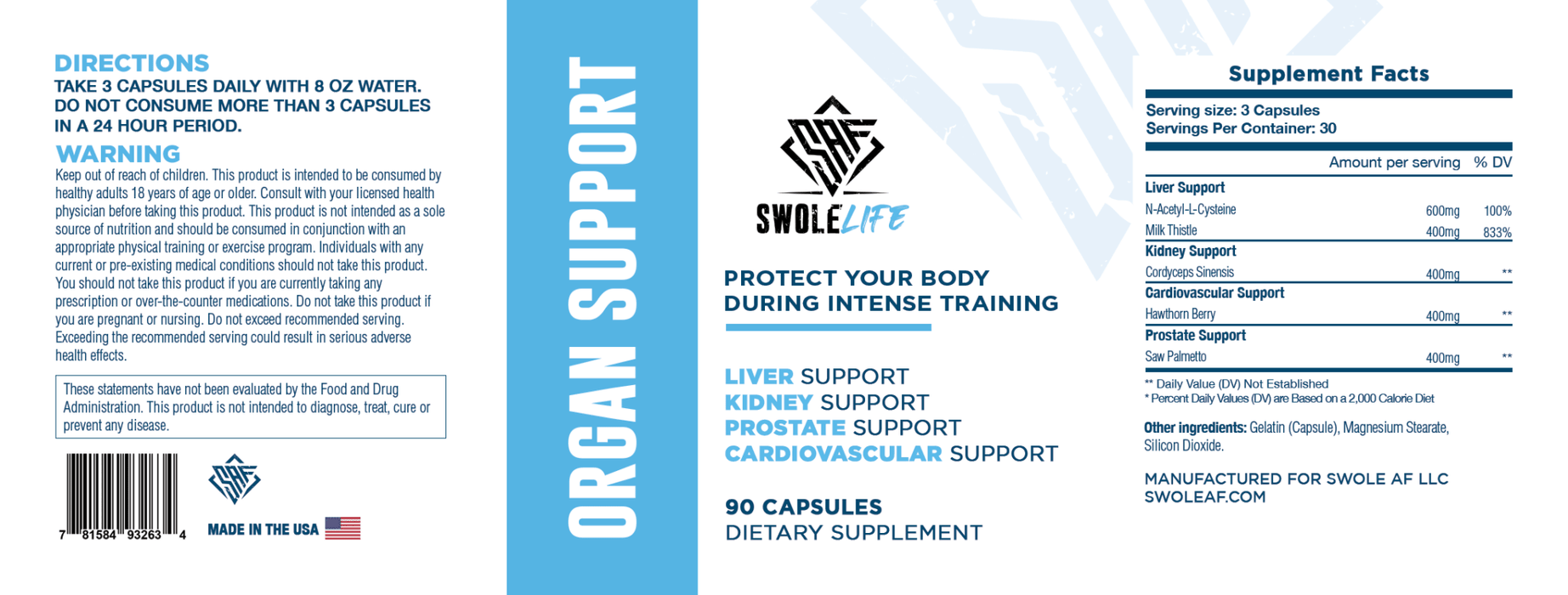 Swole AF Organ Support: Enhance and Protect Your Vital Organs - Supplement Shop